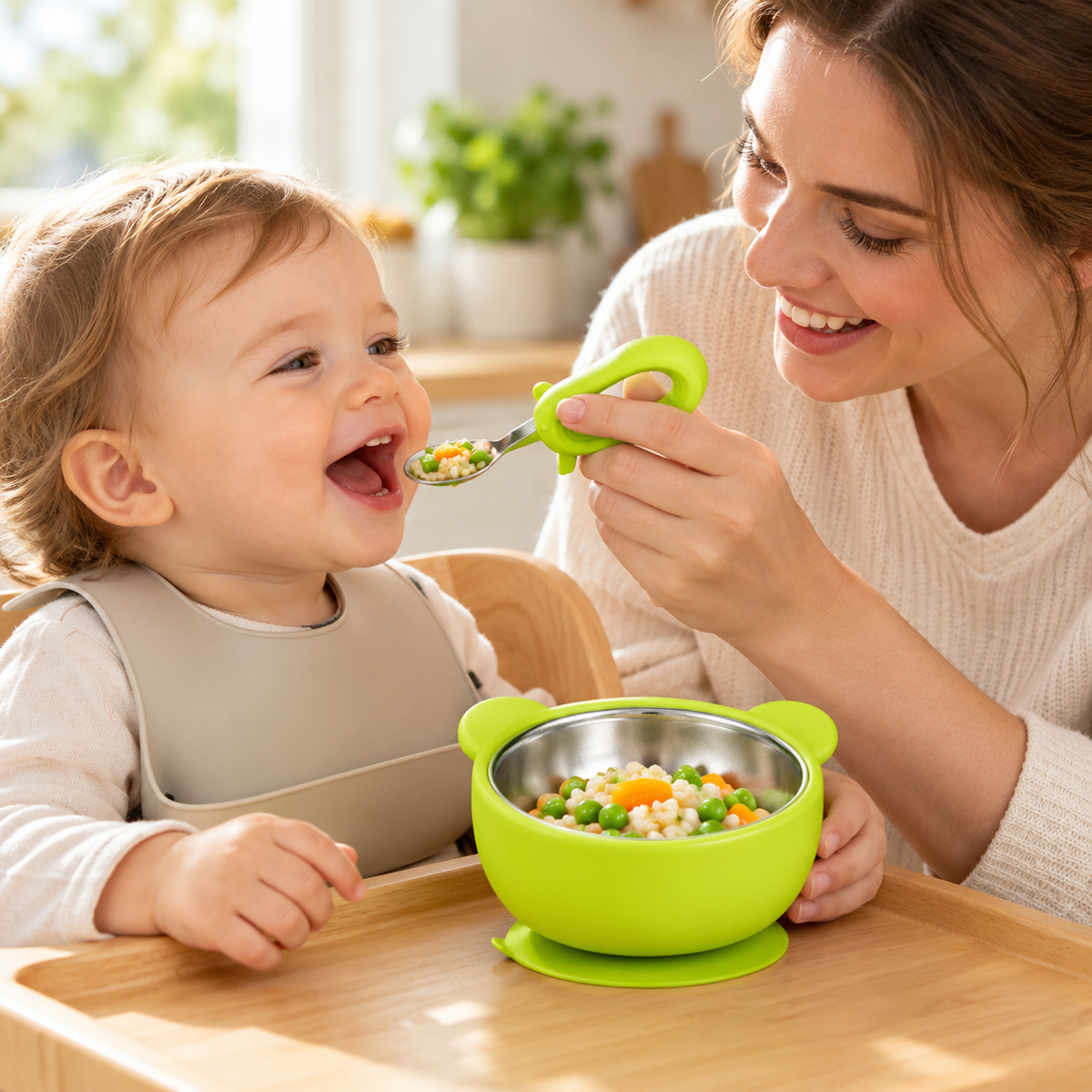 π₯£ Baby Feeding Bowl | Silicone Steel | Mealtime Use | Growing Toddlers | Suction Spill Guard