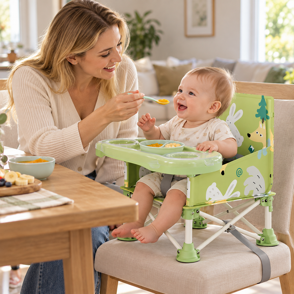 πͺ Baby Booster Chair | Foldable Frame | Mealtime Use | Growing Toddlers | Portable Tray Seat