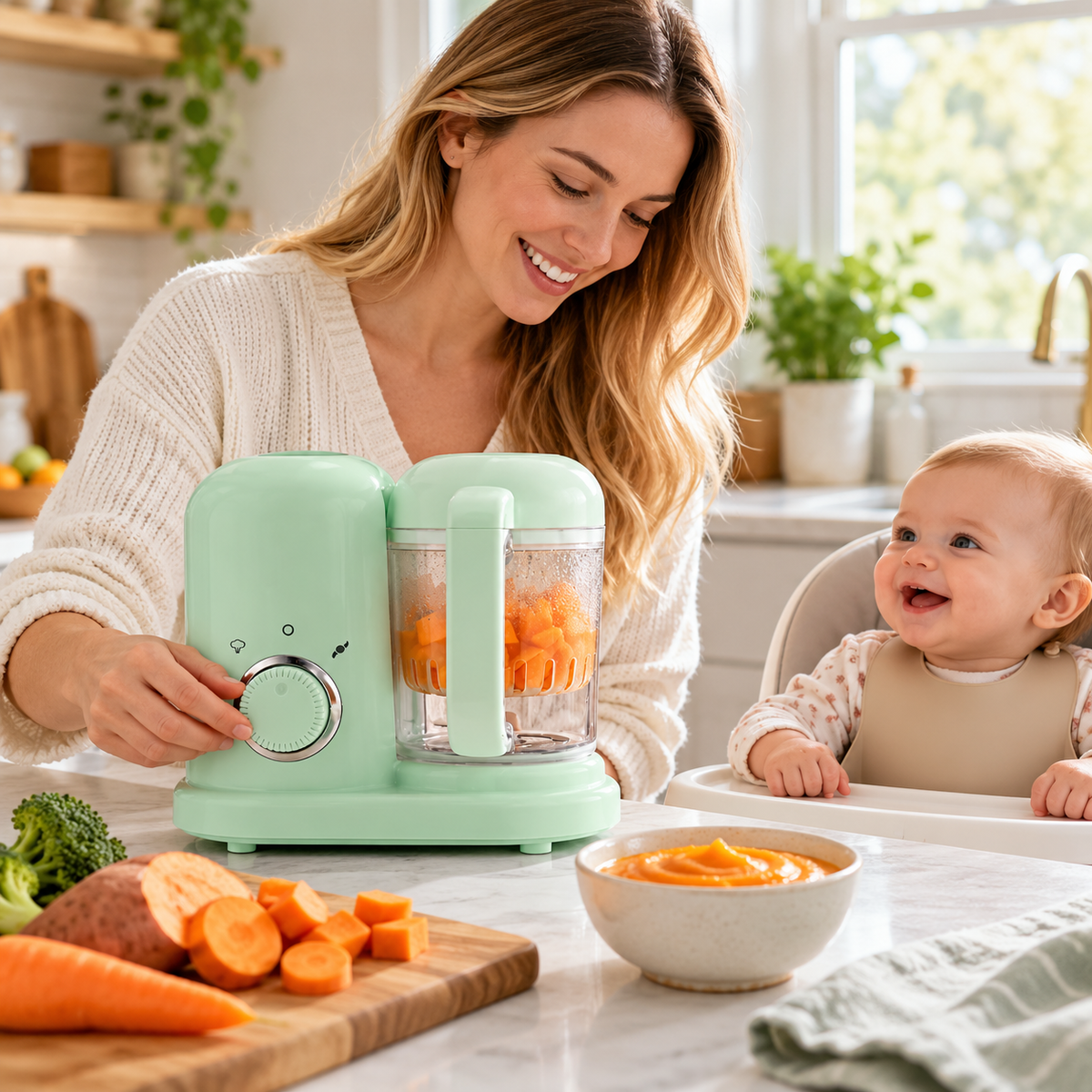 🥕 Baby Food Maker | Food-Grade Plastic | Home Feeding | New Parents | Steam Blend Prep
