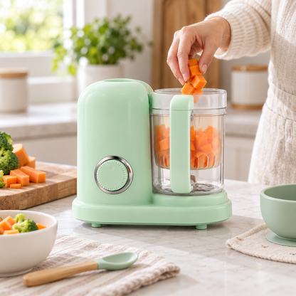 🥕 Baby Food Maker | Food-Grade Plastic | Home Feeding | New Parents | Steam Blend Prep