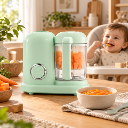 🥕 Baby Food Maker | Food-Grade Plastic | Home Feeding | New Parents | Steam Blend Prep