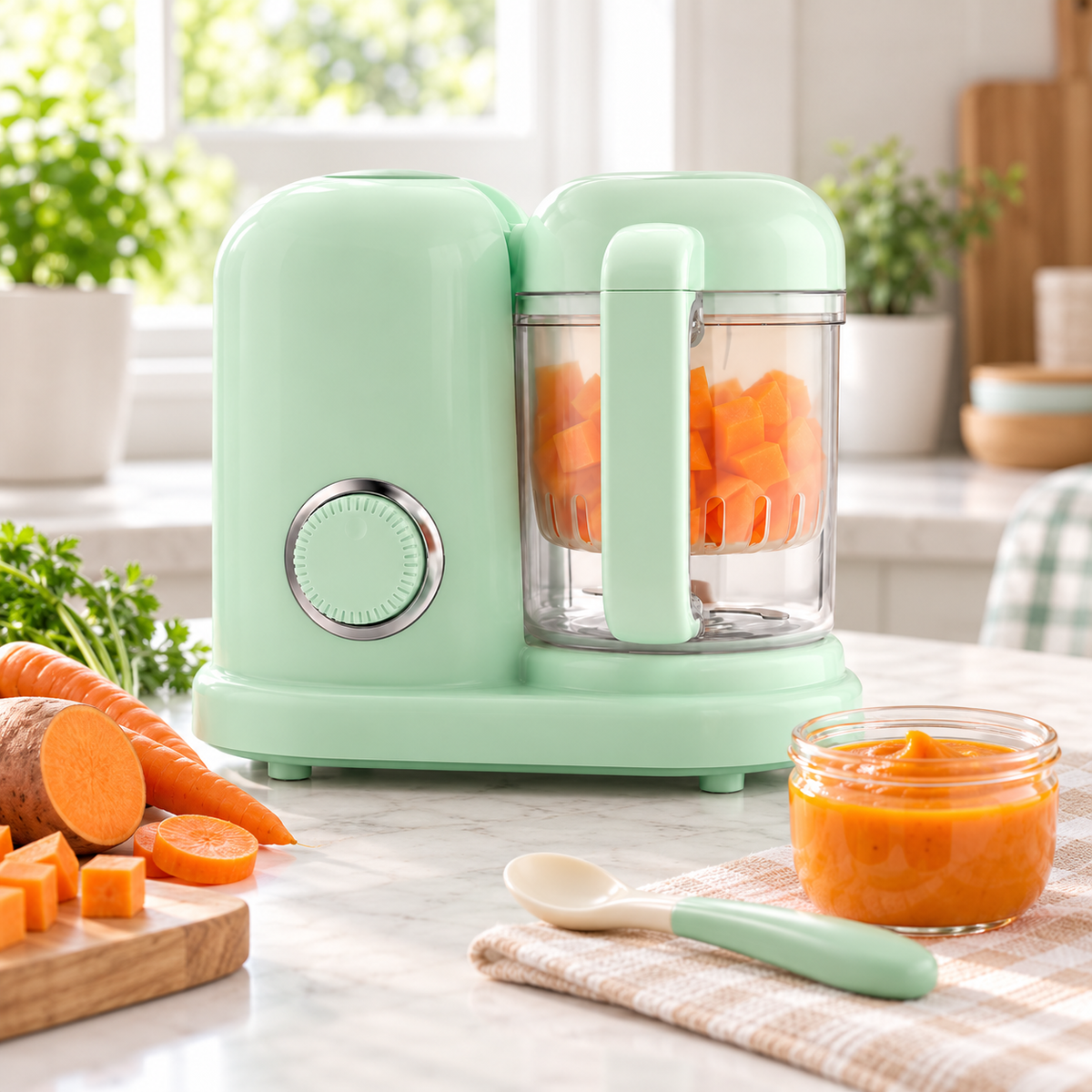 🥕 Baby Food Maker | Food-Grade Plastic | Home Feeding | New Parents | Steam Blend Prep