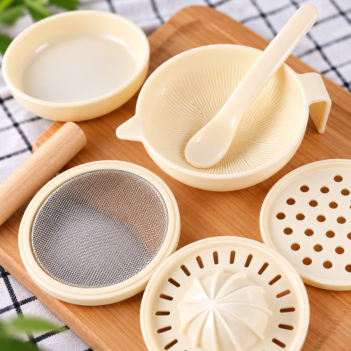 🥣 Baby Food Grinder | Food-Grade Plastic | Home Feeding | New Parents | Multi-Tool Prep Set