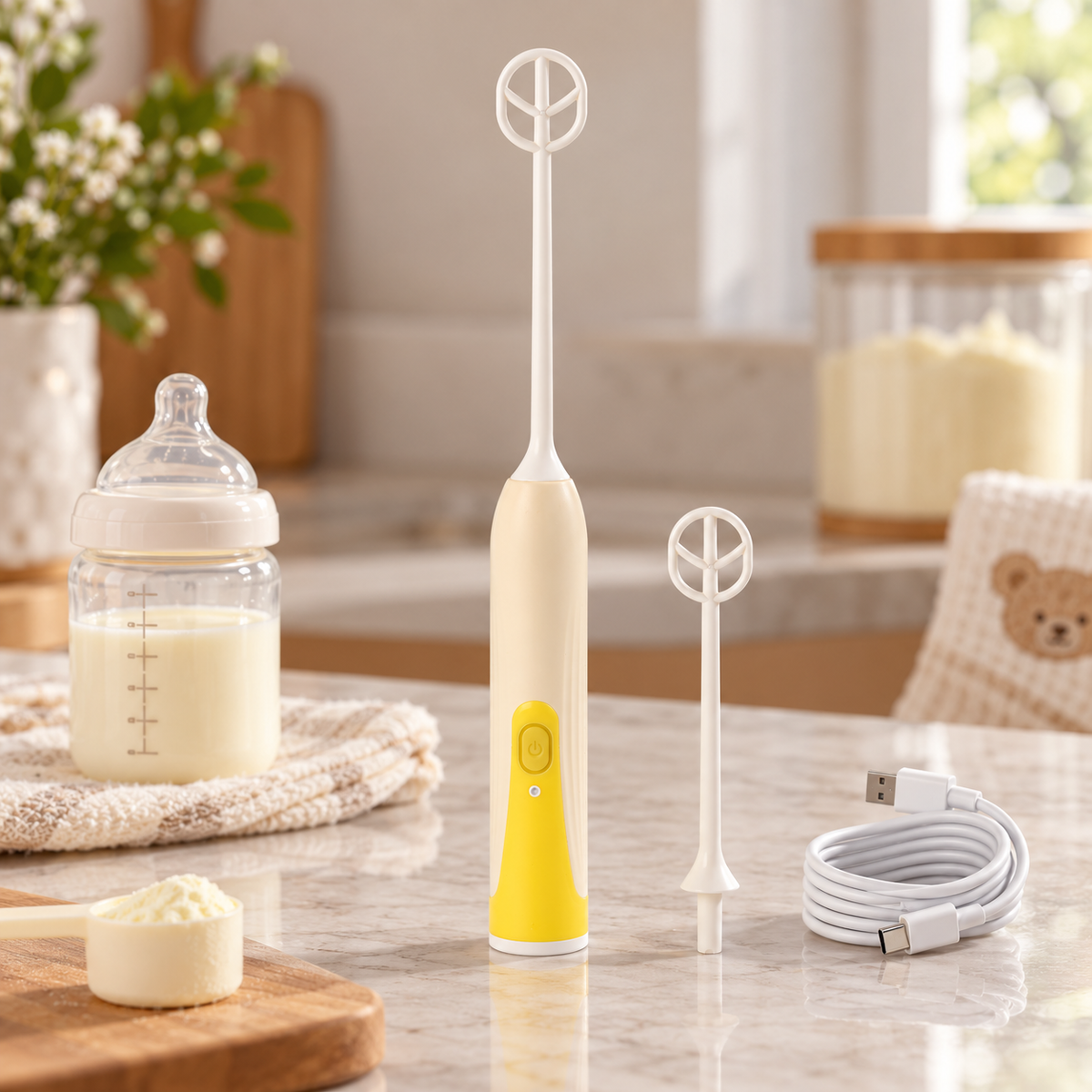🍼 Formula Mixer | Food-Grade Plastic | Home Feeding | New Parents | Electric Stirring Wand