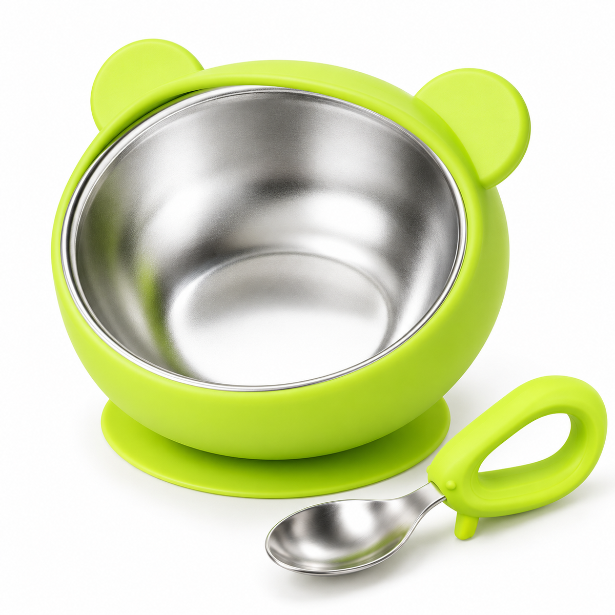 🥣 Baby Feeding Bowl | Silicone Steel | Mealtime Use | Growing Toddlers | Suction Spill Guard