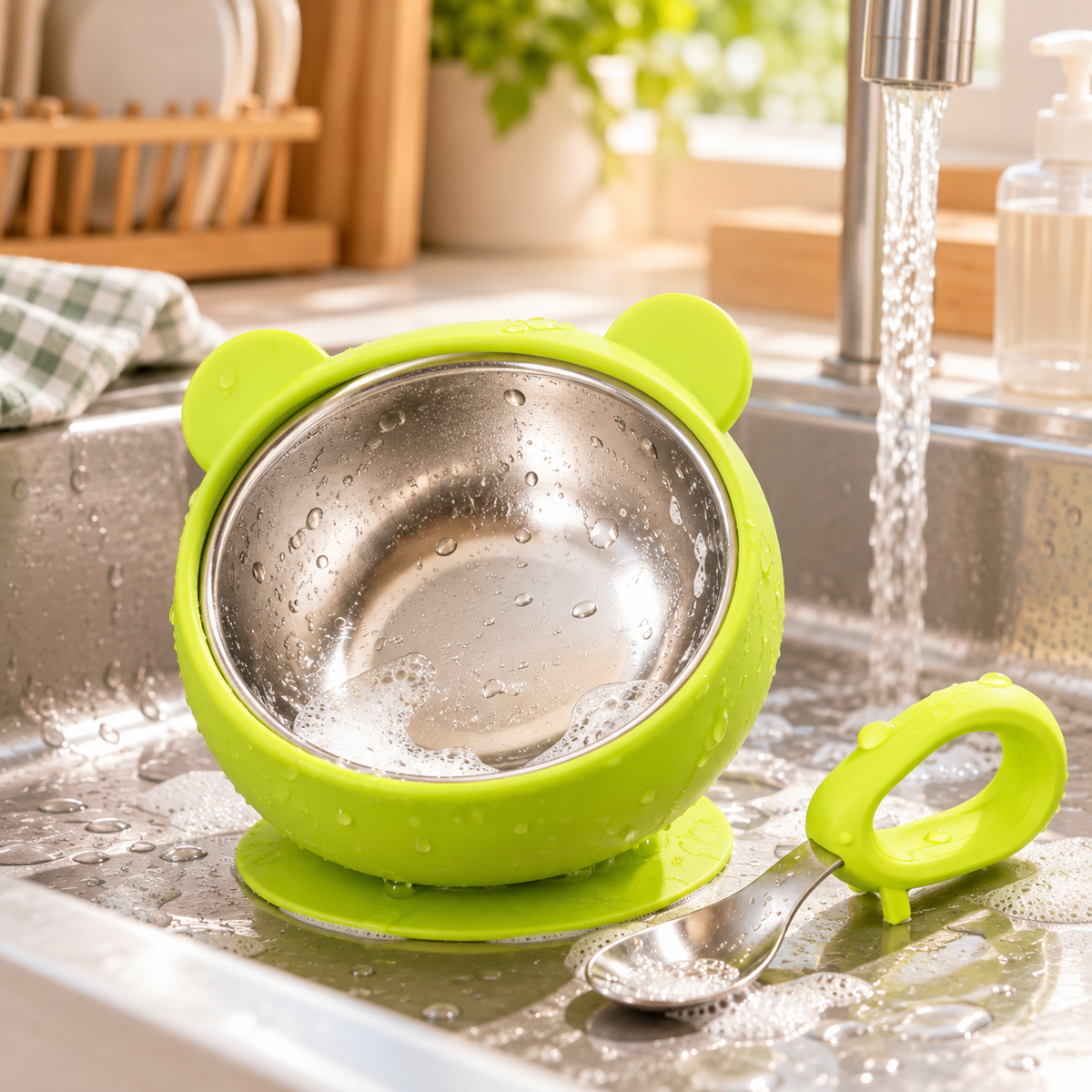 🥣 Baby Feeding Bowl | Silicone Steel | Mealtime Use | Growing Toddlers | Suction Spill Guard