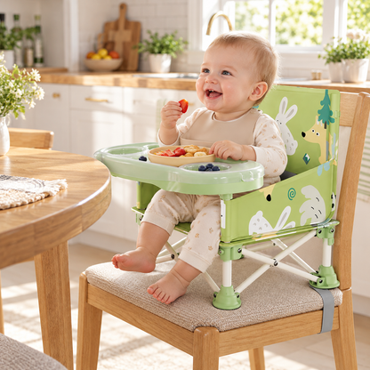 🪑 Baby Booster Chair | Foldable Frame | Mealtime Use | Growing Toddlers | Portable Tray Seat
