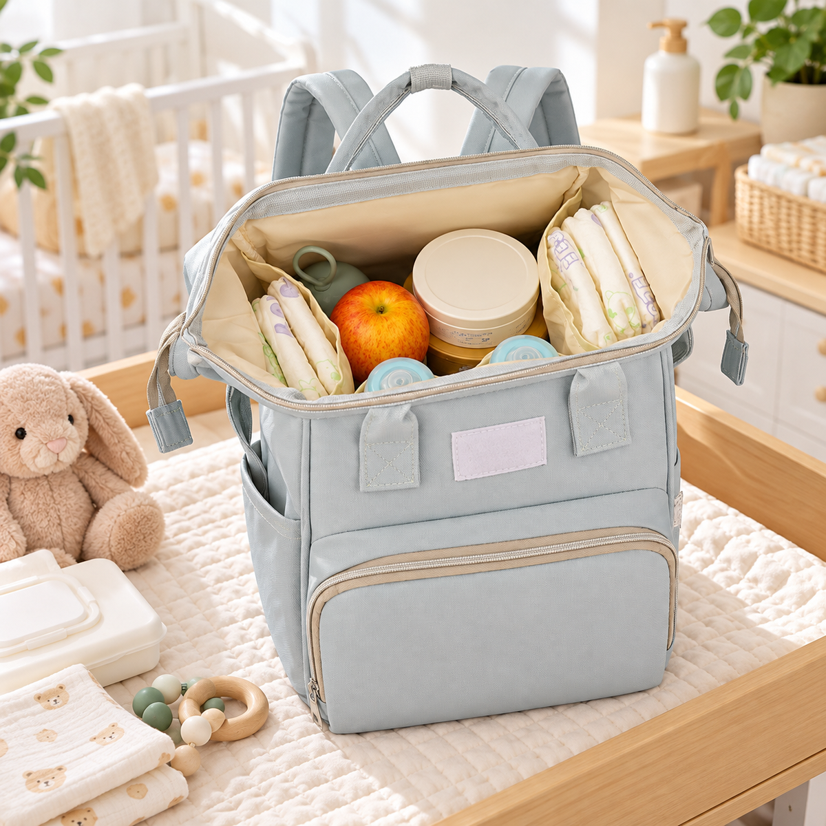 🎒 Diaper Backpack | Water-Resistant Fabric | Daily Travel | New Parents | Large-Capacity Storage