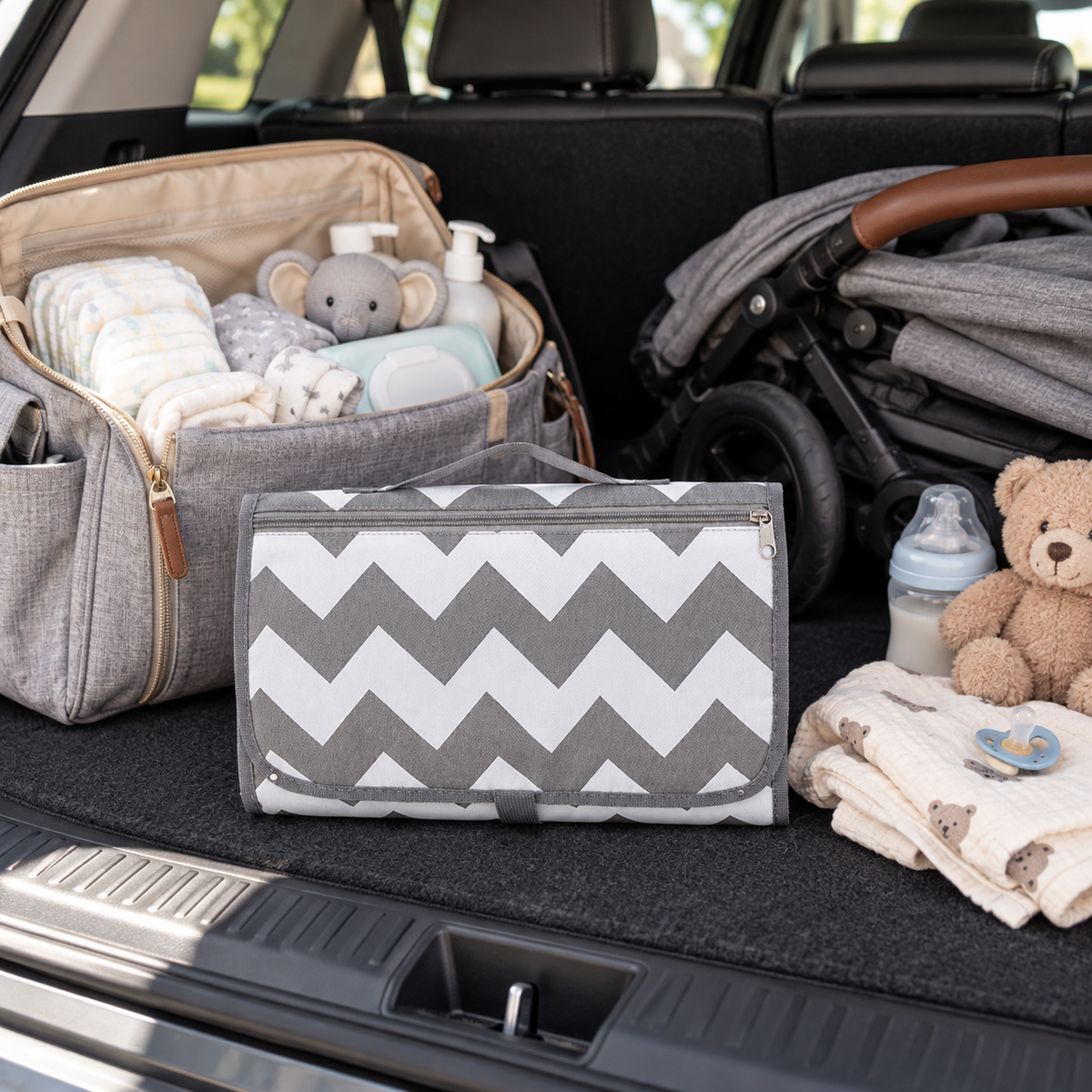 🧷 Changing Mat | Water-Resistant Fabric | Travel Care | New Parents | Foldable Diaper Organizer