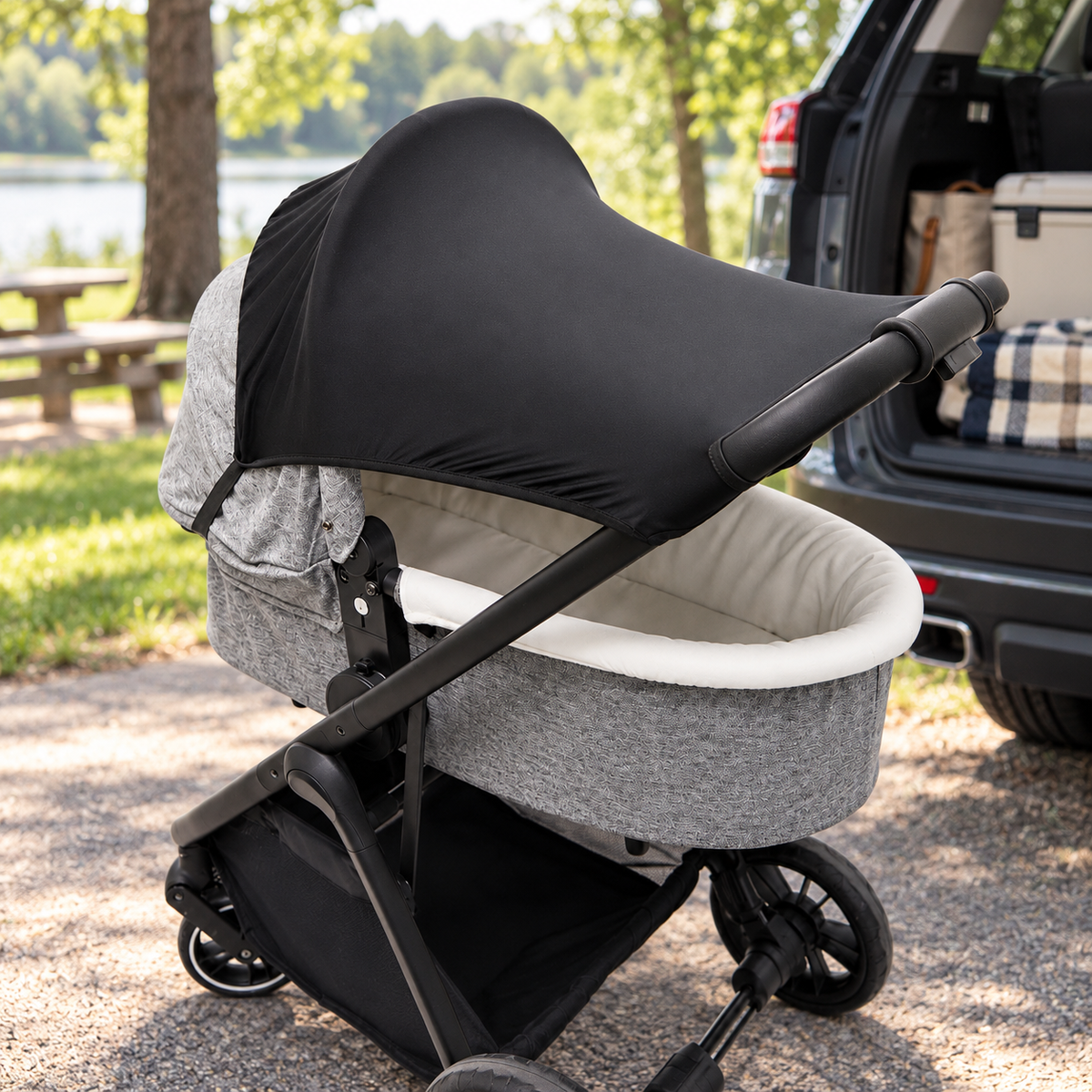 ☀️ Stroller Shade | Stretch Fabric | Walks | Parents | Full Cover