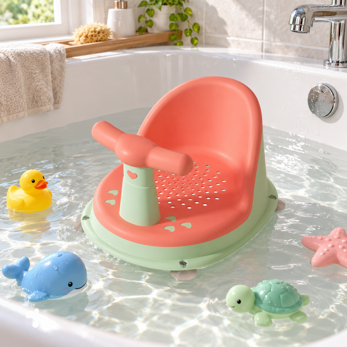 🛁 Baby Bath Seat | Durable Plastic | Bath Time | New Parents | Suction Support Chair