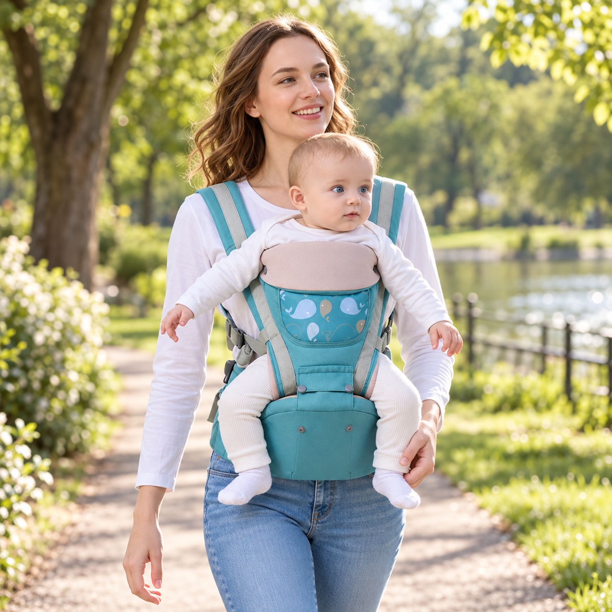 👶 Baby Carrier | Breathable Fabric | Daily Outings | New Parents | Hip-Seat Support