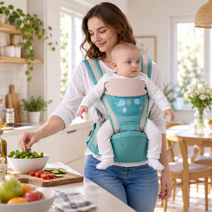 👶 Baby Carrier | Breathable Fabric | Daily Outings | New Parents | Hip-Seat Support