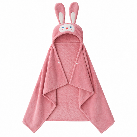 🐰 Kids Bathrobe | Soft Plush Fabric | Bath Time | Little Ones | Bunny Hood Design