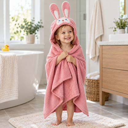 🐰 Kids Bathrobe | Soft Plush Fabric | Bath Time | Little Ones | Bunny Hood Design