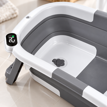 🛁 Baby Bathtub | Foldable Plastic | Bath Time | New Parents | Digital Temperature Display