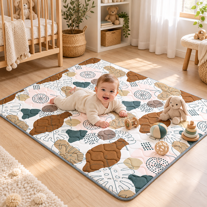 🧸 Baby Play Mat | Quilted Padding | Floor Play | Growing Babies | Thick Crawling Comfort