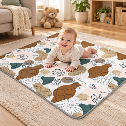 🧸 Baby Play Mat | Quilted Padding | Floor Play | Growing Babies | Thick Crawling Comfort