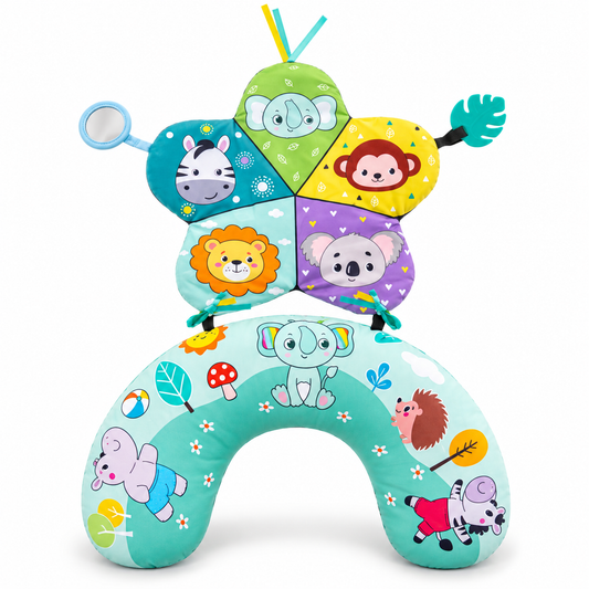🐘 Tummy Time Mat | Soft Padded Fabric | Floor Training | Growing Babies | Interactive Animal Play